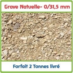 Grave Naturelle traitée 0/31,5 pour fond de forme, allée et voirie