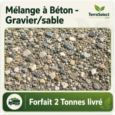 Mélange à béton sable et gravillons prêt à gâcher, livré en vrac en Île-de-France