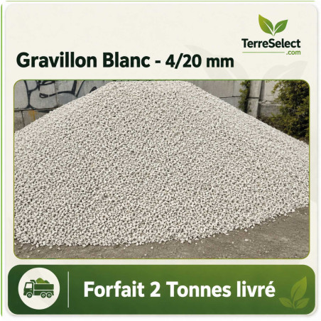 Gravillon blanc concassé 4/20 mm — Livraison en big bag en Île-de-France | TerreSelect