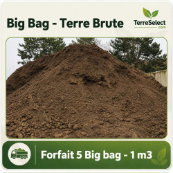 Lot de 5 big bags de terre brute pour remblai et nivellement en Île-de-France