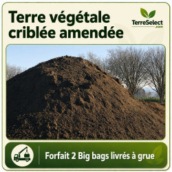 2 big bag de terre criblée amendée livrés par camion grue en Île-de-Fran