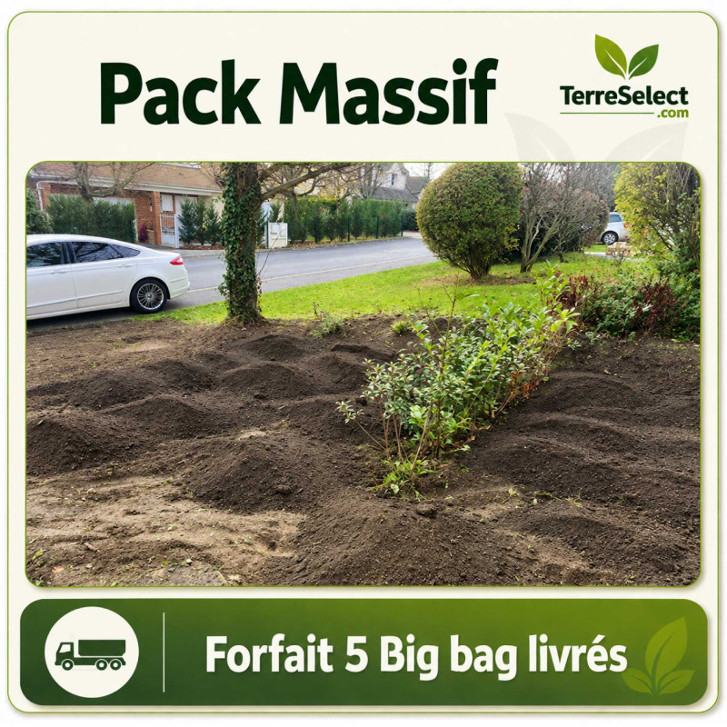 Pack Massif en big bags (terre, compost, bruyère, paillage) livré par camion grue en Île-de-France