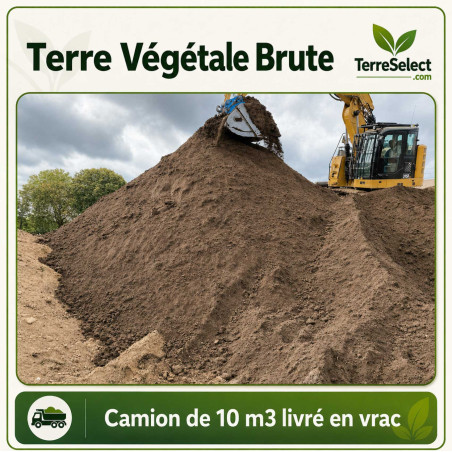 Terre végétale naturelle non criblée livrée en vrac en Île-de-France