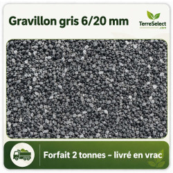 Gravillon en grès quartzeux gris-bleu 10/20 mm livré en vrac en Île-de-France