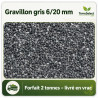 Gravillon en grès quartzeux gris-bleu 10/20 mm livré en vrac en Île-de-France